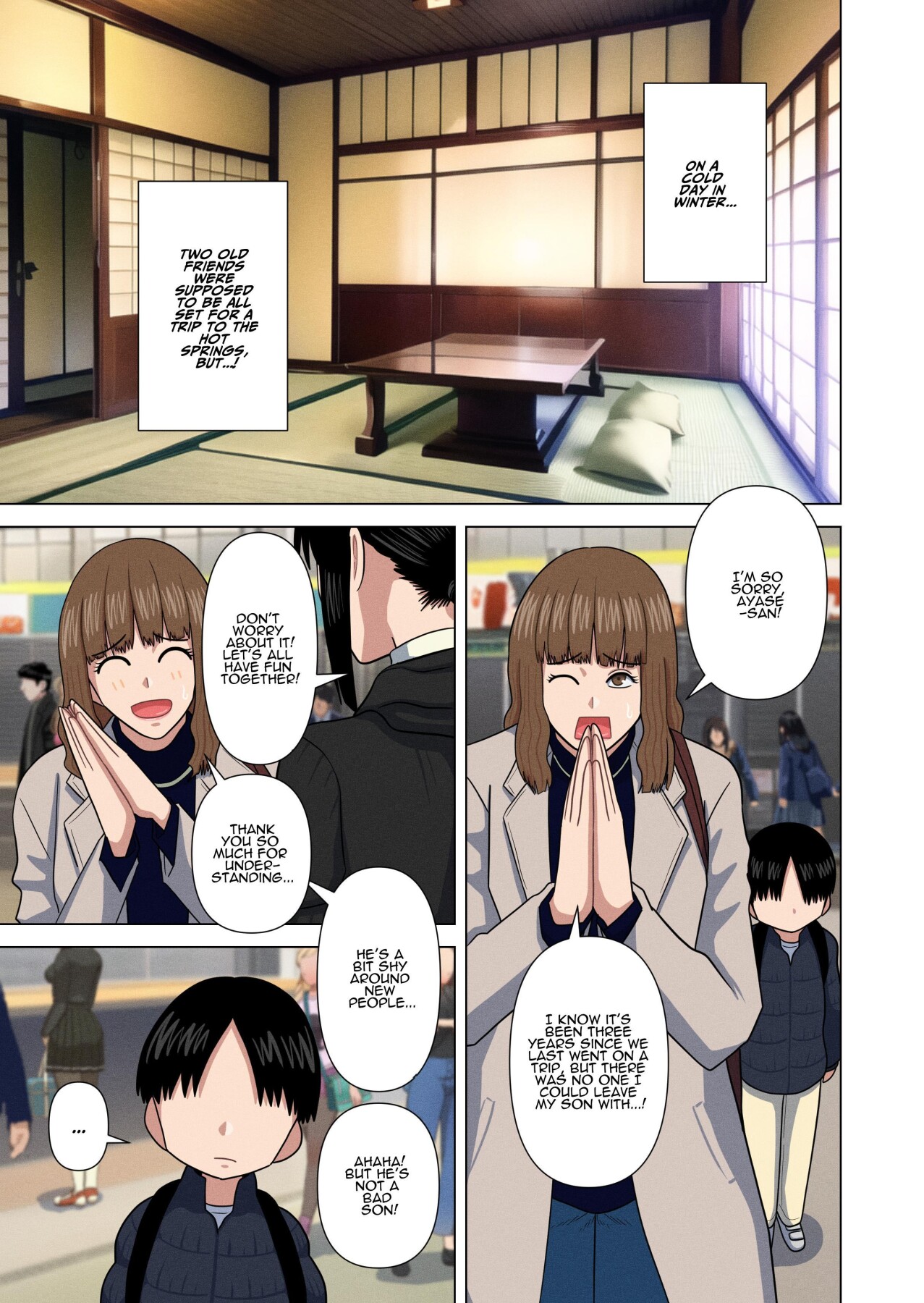 Hentai Manga Comic-Hotspring Trip With My Mom's Friend...-Read-2